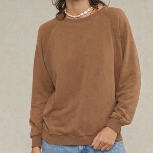 Jungmaven unisex Bonfire Raglan Hemp Crewneck Sweatshirt COYOTE